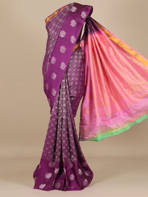 

Pothys Purple Woven Design Silk Blend Saree