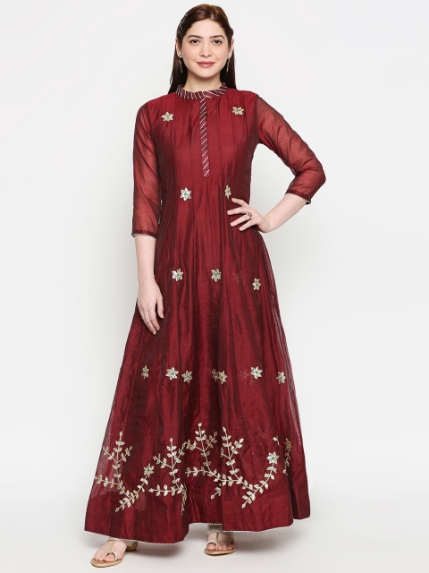 

ZRI Women Maroon Embroidered Anarkali Kurta