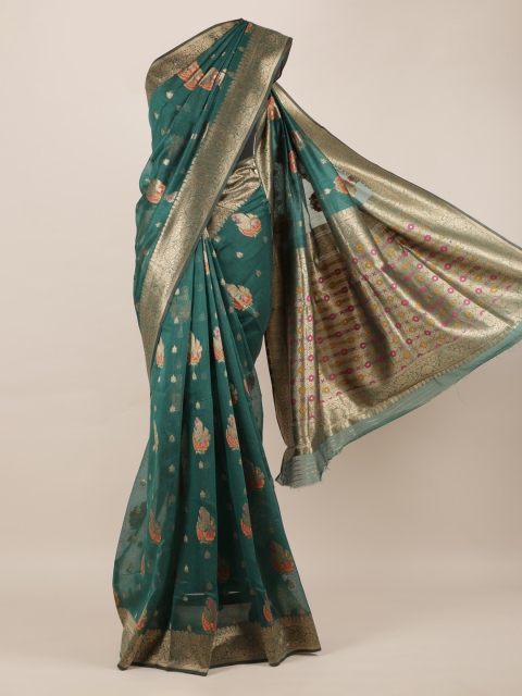 

Pothys Green Woven Design Jute Silk Saree