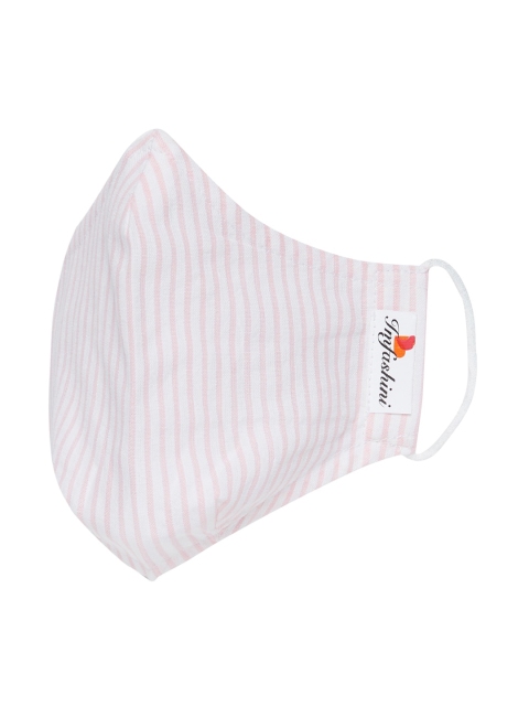 

Imfashini Women White & Pink Striped 2-Ply Reusable Cloth Mask
