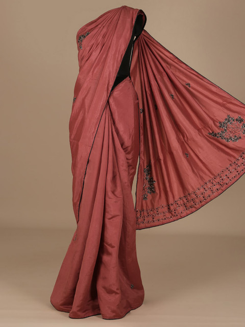 

Pothys Pink Solid Jute Silk Saree