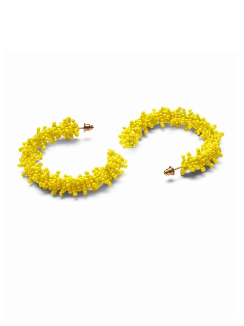 

Foxy Sperks Yellow Contemporary Half Hoop Earrings