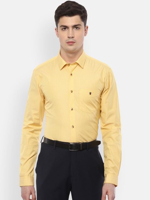 

Louis Philippe Sport Men Yellow Slim Fit Striped Cotton Formal Shirt