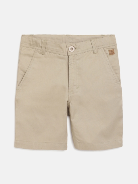 

Campana Boys Beige Solid Regular Fit Cotton Chino Shorts