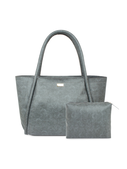 

yelloe Grey Solid Shoulder Bag With Pouch