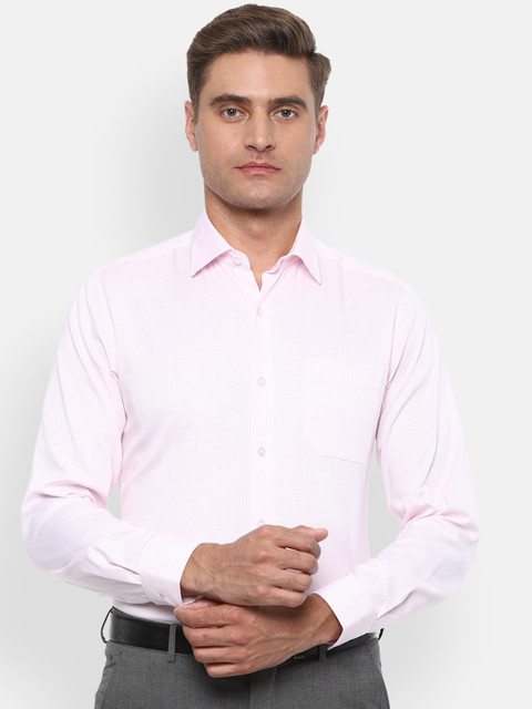 

Louis Philippe Men Pink Slim Fit Self Design Casual Shirt