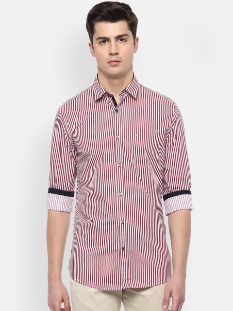 

Van Heusen Sport Men Red & White Slim Fit Striped Casual Shirt