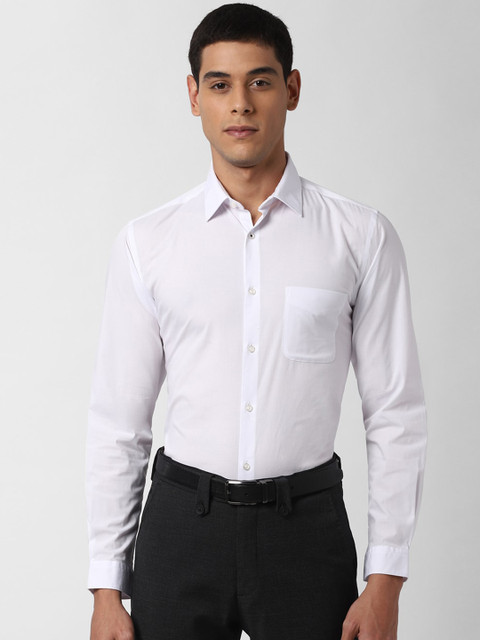 

Peter England Men White Slim Fit Solid Casual Shirt