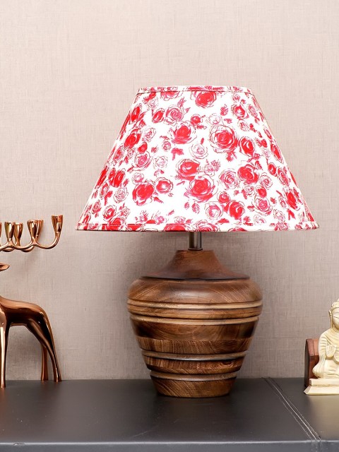 

THE LIGHT STORE Brown Floral Printed Table Lamp