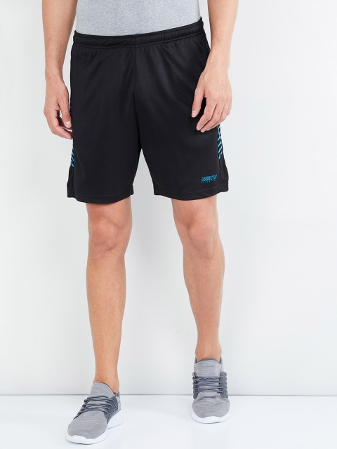 

max Men Black Solid Regular Fit Sports Shorts