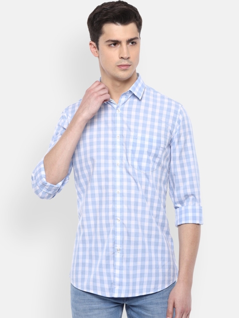 

Van Heusen Sport Men Blue & Off-White Slim Fit Checked Casual Shirt