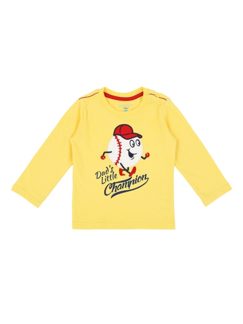 

Pantaloons Baby Boys Yellow Printed Round Neck T-shirt