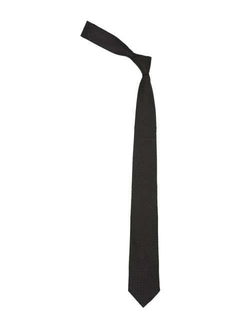 Louis Philippe Men Black Woven Design Silk Broad Neck Tie