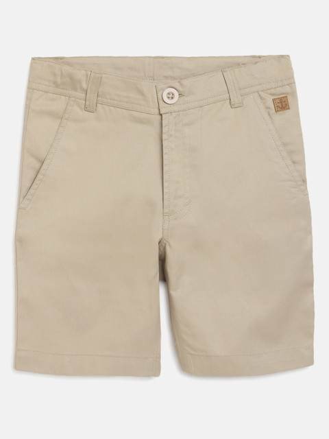 

Campana Boys Beige Solid Regular Fit Regular Shorts