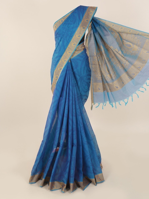 

Pothys Blue Printed Pure Cotton Saree