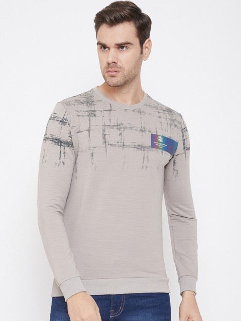 

QUBIC Men Beige Printed V-Neck T-shirt