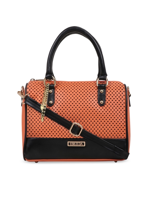 

ESBEDA Orange & Black Solid Satchel