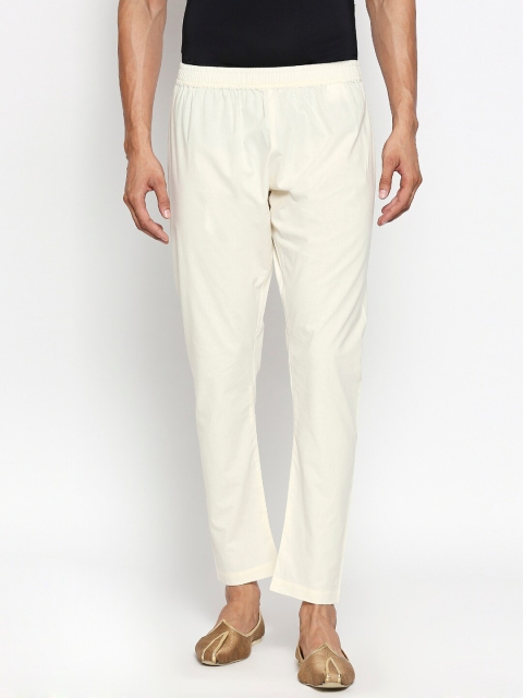 

indus route by Pantaloons Men Off-White Solid Churidaar