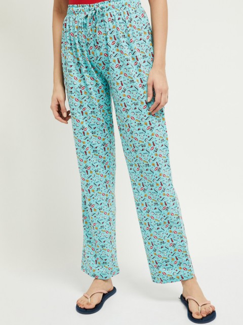 

max Women Blue Printed Lounge Pant