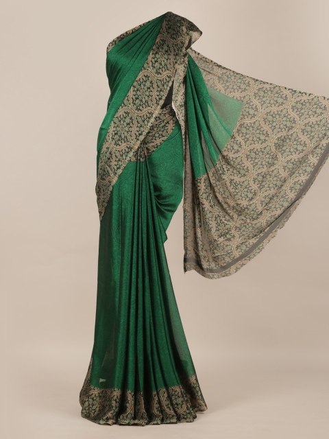 

Pothys Green Printed Poly Chiffon Saree