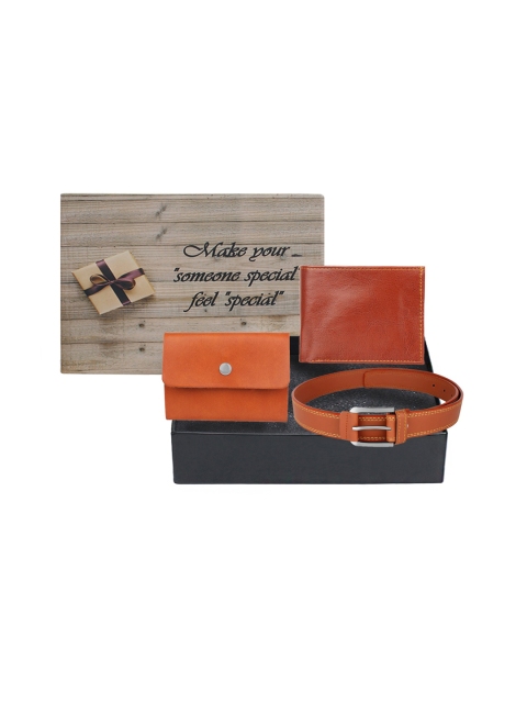 

LONDON FASHION hob Men Tan Brown Accessory Gift Set