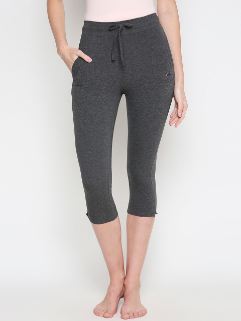

XIN Women Charcoal Grey Solid Lounge Capris