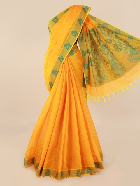 

Pothys Yellow Woven Design Pure Cotton Saree