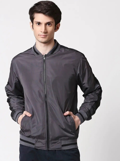 

Bewakoof Men Maroon Printed Sporty Jacket