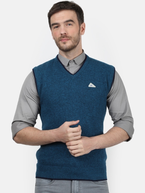 

Monte Carlo Men Blue Solid Sweater Vest