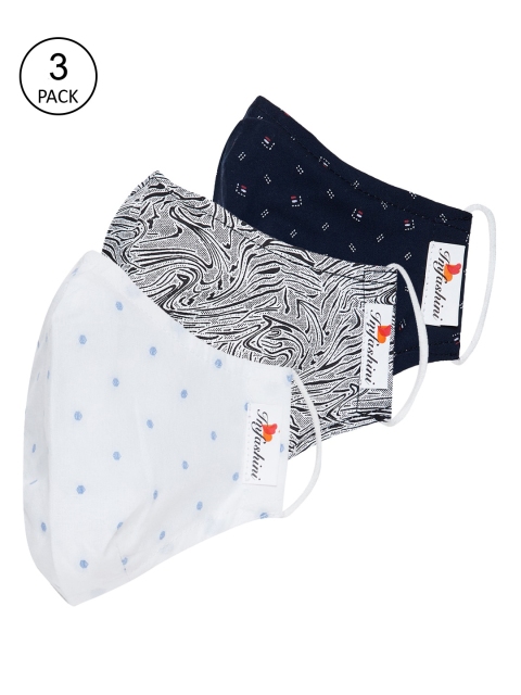 

Imfashini Women Pack Of 3 Printed 2-Ply Reusable Cloth Masks, Black