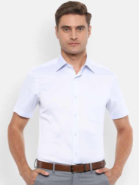 

Louis Philippe Men Blue Regular Fit Self Design Casual Shirt