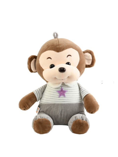 

DukieKooky Unisex Kids Brown & Grey Stuffed Soft Monkey Toy