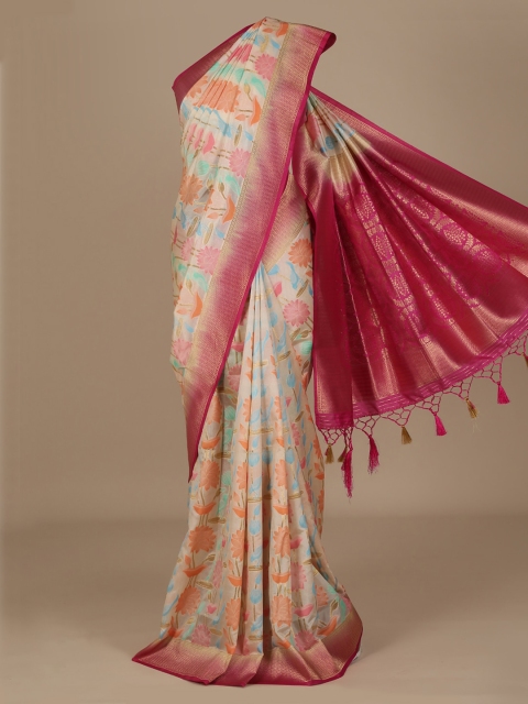 

Pothys Cream-Coloured Woven Design Jute Silk Saree