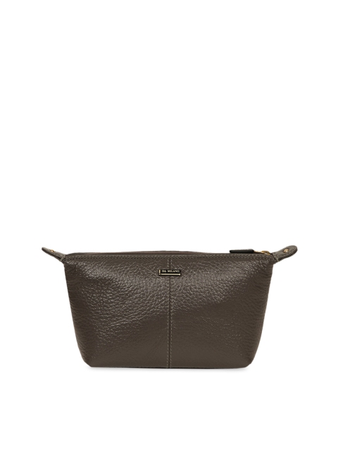 

Da Milano Unisex Brown Leather Textured Pouch