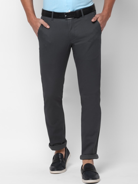 

Allen Solly Men Grey Slim Fit Self Design Regular Trousers