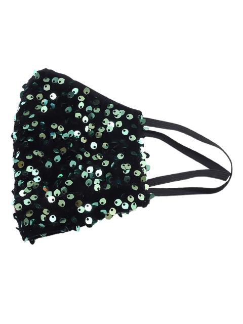 

Bellofox Unisex Green 3-Ply Sequin Embellished Face Mask