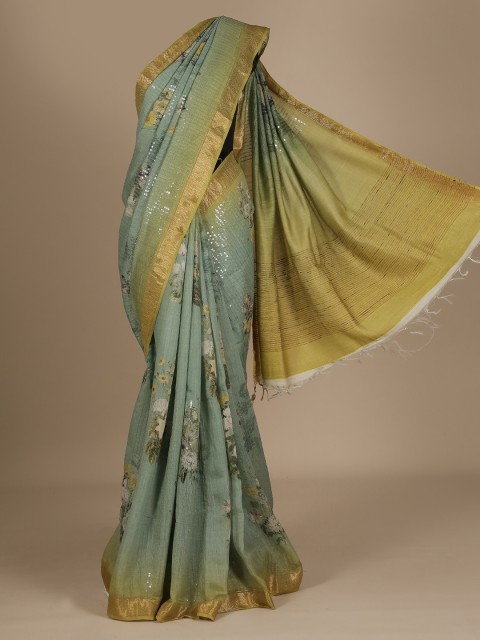 

Pothys Blue Printed Tissue Saree