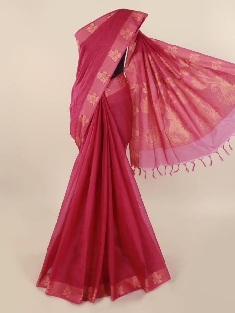

Pothys Magenta Solid Pure Cotton Saree