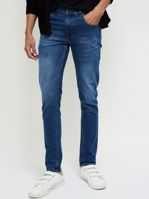 

max Men Blue Skinny Fit Mid-Rise Clean Look Stretchable Jeans