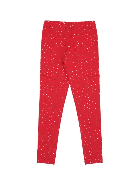 

Pantaloons Junior Girls Fuchsia-Pink & White Printed Ankle-Length Leggings