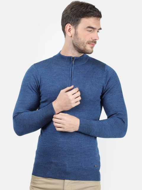 

Monte Carlo Men Blue Solid Pullover Sweater