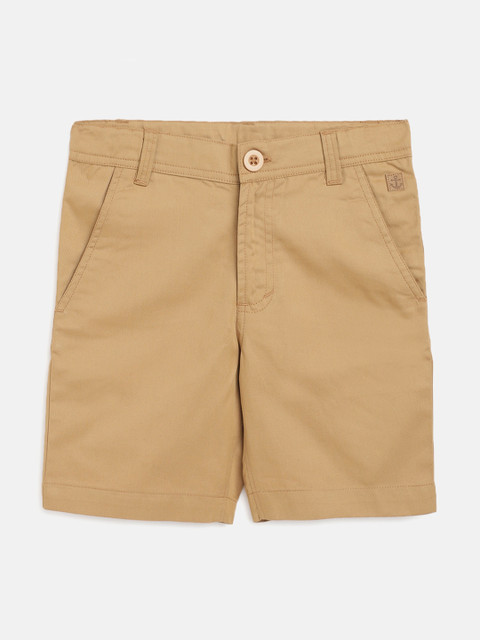 

Campana Boys Khaki Solid Regular Fit Regular Shorts, Beige