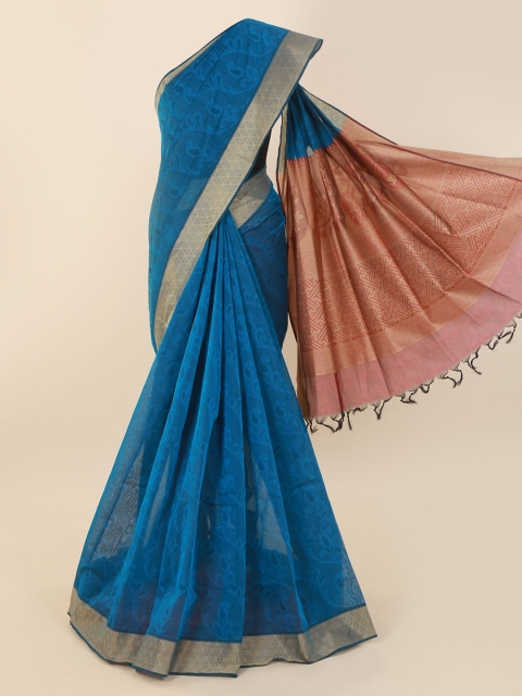 

Pothys Blue Printed Pure Cotton Saree