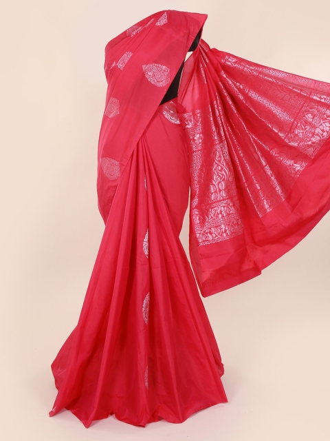 

Pothys Pink Silk Cotton Woven Design Kanjeevaram Saree