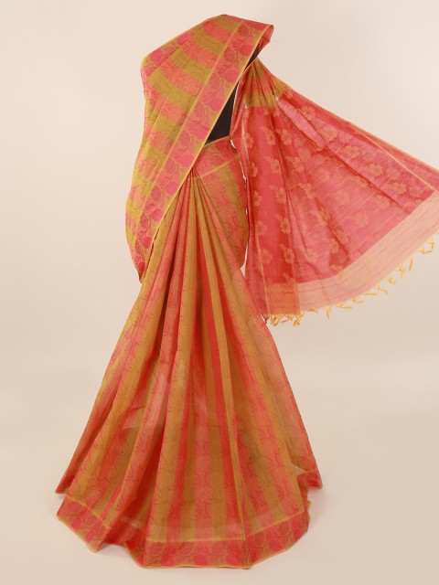 

Pothys Mustard Striped Pure Cotton Saree