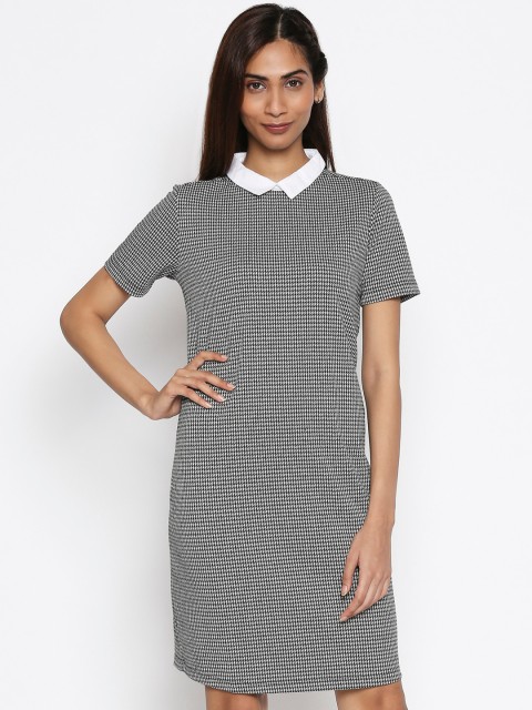 

Annabelle by Pantaloons Women Grey Striped A-Line Dress