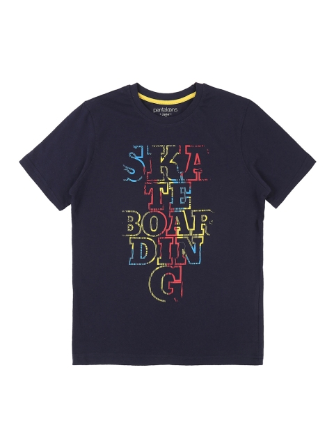 

Pantaloons Junior Boys Navy Blue Printed Round Neck T-shirt