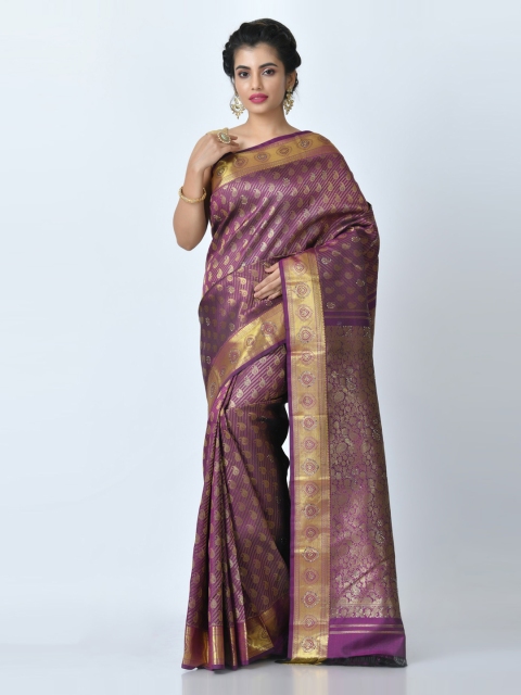 

RANGOLI Magenta Woven Design Art Silk Saree