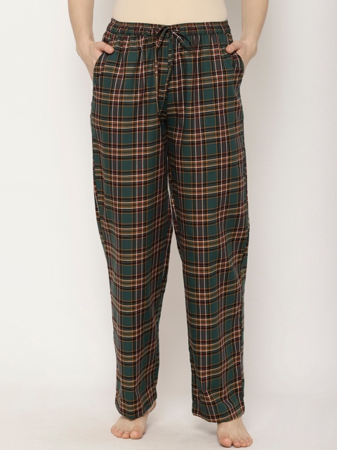 

COASTLAND Women Green & Beige Checked Lounge Pants