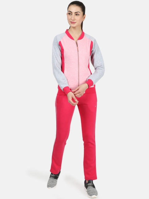 

Monte Carlo Women Pink & Grey Colourblocked Tracksuit